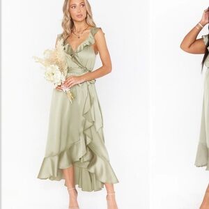 Show Me Your MuMu Light Green Ruffle High Low Dress